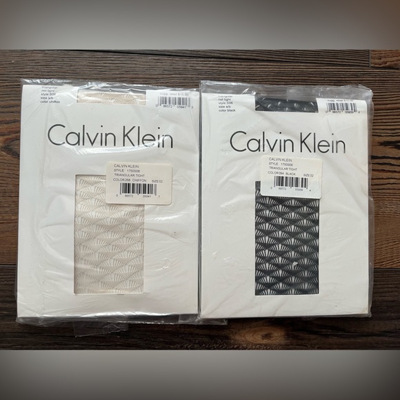Calvin Klein Other - Womens Lot of 2 CALVIN KLEIN Triangular Fish Net Tights Chiffon Black Size a/b